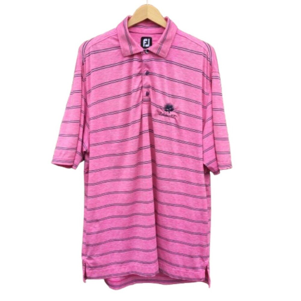 FootJoy FJ Golf Polo Mens XL Pink Stripe Leilekua Golf Club Hawaii